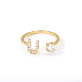 Anel Life Feminino Personalizado Inicial + Joia Cravejada